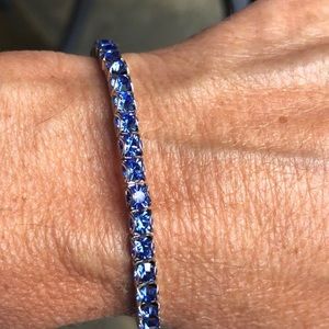 Touchstone Crystal by Swarovski stretch bracelet sapphire blue for September NWT